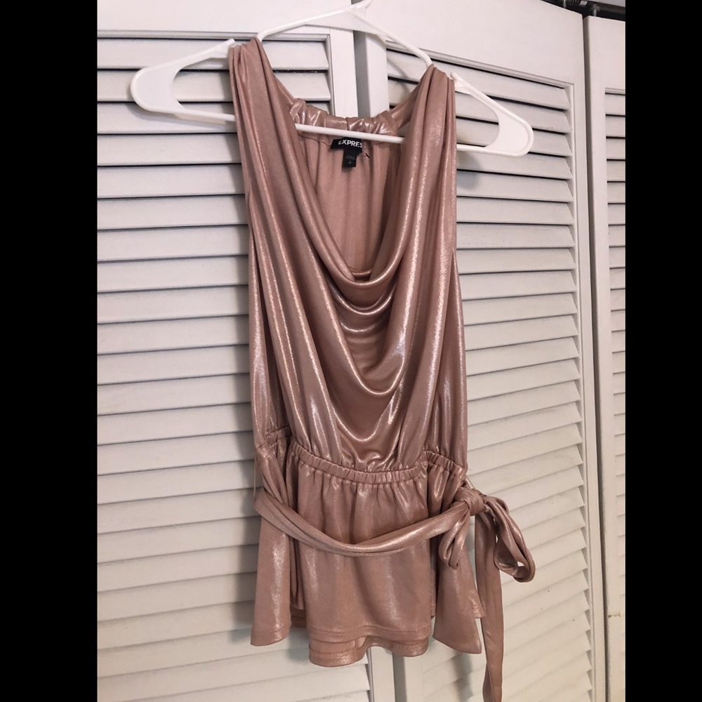 Express champagne shimmer tank